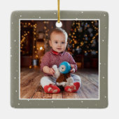 Baby’s 1st Christmas Reindeer Keepsake Photo Keramisch Ornament (Achterkant)