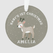 Baby’s 1st Christmas Reindeer Keepsake Photo Ornament (voorkant)