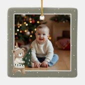 Baby’s 1st Christmas Tree Bear Keepsake Photo Keramisch Ornament (Achterkant)