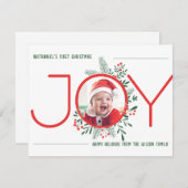 Baby’s eerste kerst Kaart met vrolijk design (Voorkant / Achterkant)