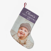 Baby`s eerste kerstfoto kleine kerstsok (Voorkant (Hangend))