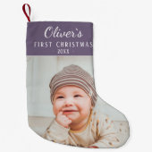 Baby`s eerste kerstfoto kleine kerstsok (Voorkant)