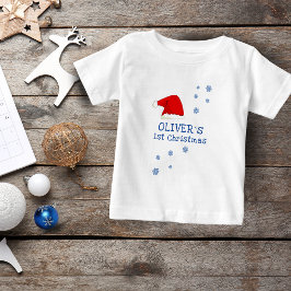 Baby`s Eerste Kerstmis Kerstman Hoed Sneeuwvlok 