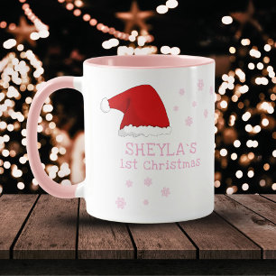Baby`s Eerste Kerstmis Kerstman Hoed Sneeuwvlok Ko Mok