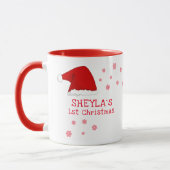 Baby`s Eerste Kerstmis Santa Hoed Sneeuwvlok Koffi Mok (Links)