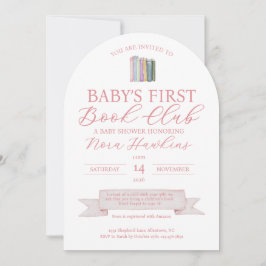 Baby’s First Book Club Baby Shower Invitation Kaart