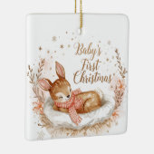 Baby’s First Christmas A Square Keepsake  Keramisch Ornament (Rechts)