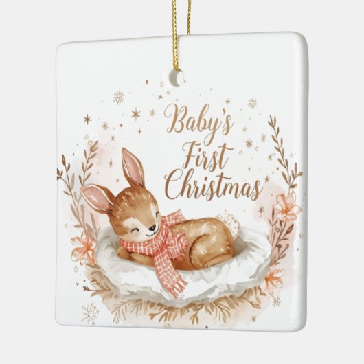Baby’s First Christmas A Square Keepsake  Keramisch Ornament (Links)