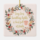 Baby’s First Christmas A Square Keepsake  Keramisch Ornament (Achterkant)