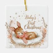 Baby’s First Christmas A Square Keepsake  Keramisch Ornament (Voorkant)