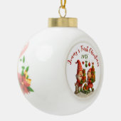 Baby’s First Christmas Ball - Cute Holiday Gnomes Keramische Bal Ornament (Links)