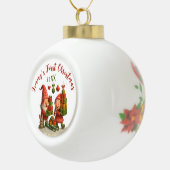Baby’s First Christmas Ball - Cute Holiday Gnomes Keramische Bal Ornament (Rechts)