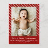 Baby’s First Christmas Custom Photo Birth Stat Briefkaart (Voorkant)