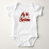 Baby’s First Christmas, Cute Reindeer, Candy Canes Romper (Voorkant)