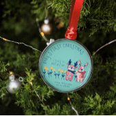 Baby’s First Christmas cute Reindeer Friends Metalen Ornament