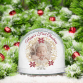 Baby’s First Christmas Gold Wreath Photo Sneeuwbol (Kerstmis)
