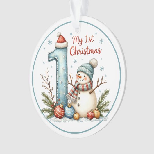 Baby’s First Christmas Ornament – Snowman Keepsake (voorkant)
