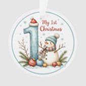 Baby’s First Christmas Ornament – Snowman Keepsake (voorkant)