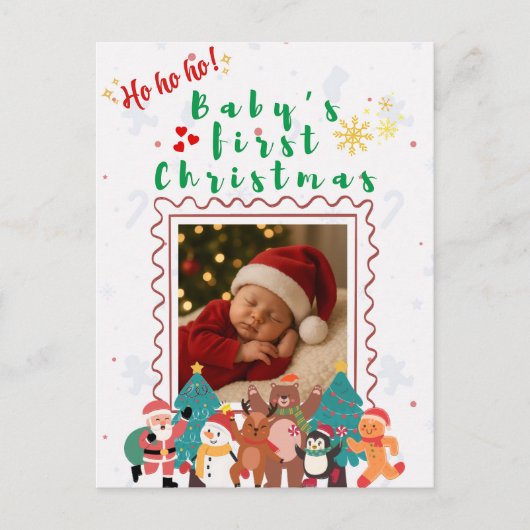 Baby’s First Christmas Personalized  Briefkaart (Voorkant)