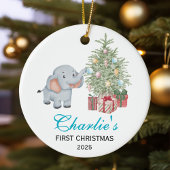 Baby’s First Christmas Personalized Elephant Keramisch Ornament