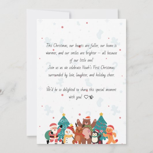 Baby’s First Christmas Personalized  Kaart (Achterkant)