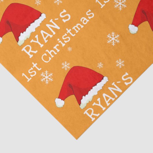 Baby`s First Christmas Red Santa Hat Snowflake Tissuepapier (Detail)