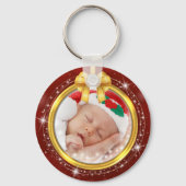 Baby’s First Christmas, Red Snowflake, 2-Sided Sleutelhanger (Voorkant)