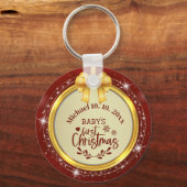 Baby’s First Christmas, Red Snowflake, 2-Sided Sleutelhanger (Achterkant)