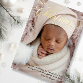 Baby’s First Christmas Typography Photo  Folie Feestdagenkaart