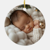 Baby’s First Christmas Western Photo Keramisch Ornament (Achterkant)