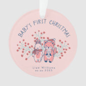 Baby’s First Christmas Woodland Friends  Ornament (voorkant)