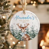 Baby’s First Christmas Woodland Reindeer Keramisch Ornament