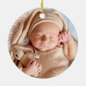 Baby’s First Christmas Woodland Reindeer Keramisch Ornament (Achterkant)