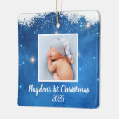 Baby’s First - Gepersonaliseerde kerstversiering Keramisch Ornament (Links)