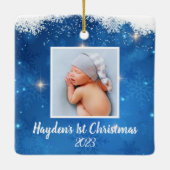 Baby’s First - Gepersonaliseerde kerstversiering Keramisch Ornament (Achterkant)