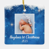 Baby’s First - Gepersonaliseerde kerstversiering Keramisch Ornament (Voorkant)