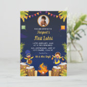 Baby’s First Lohri Celebration Card with Photo Kaart (Staand voorkant)