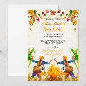 Baby’s First Lohri Invitation, Punjabi Lohri Card Kaart (Voorkant / Achterkant)