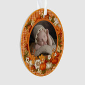 Baby’s First Thanksgiving Fall Floral Photo Ornament (voorkant)
