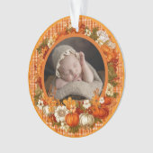 Baby’s First Thanksgiving Fall Floral Photo Ornament (voorkant)