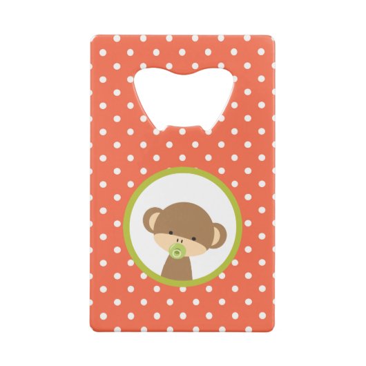 Baby Safari Aap met fopspeen douche Creditkaart Flessenopener (Achterkant)