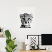 Baby Safari African Oerwoud Animals Cheetah Poster (Thuiskantoor)