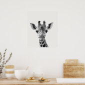 Baby Safari African Oerwoud Animals Giraffe Poster (Keuken)