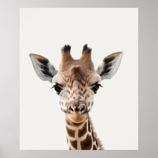 Baby Safari African Oerwoud Animals Giraffe Poster (Voorkant)