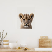 Baby Safari African Oerwoud Animals Lion Cub Poster (Keuken)