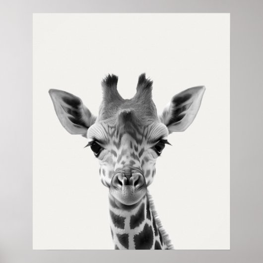 Baby Safari Afrikaanse Jungle Dieren Giraf Poster (Voorkant)