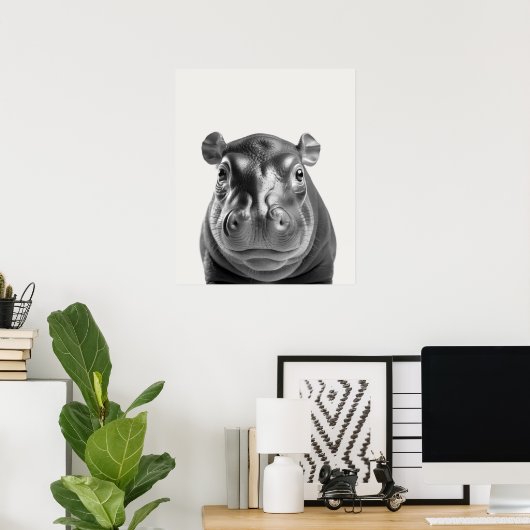 Baby Safari Afrikaanse Jungle Dieren Nijlpaard Poster (Thuiskantoor)