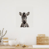Baby Safari Afrikaanse Jungle Dieren  Zebra Poster (Keuken)