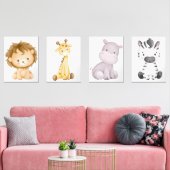 Baby Safari Animal Wall Decor Muurkunst Sets (Woonkamer)