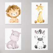 Baby Safari Animal Wall Decor Muurkunst Sets (Voorkant)